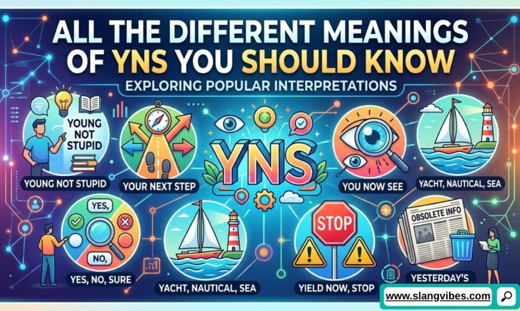 Different meanings of YNS in text and social media with abbreviation examples