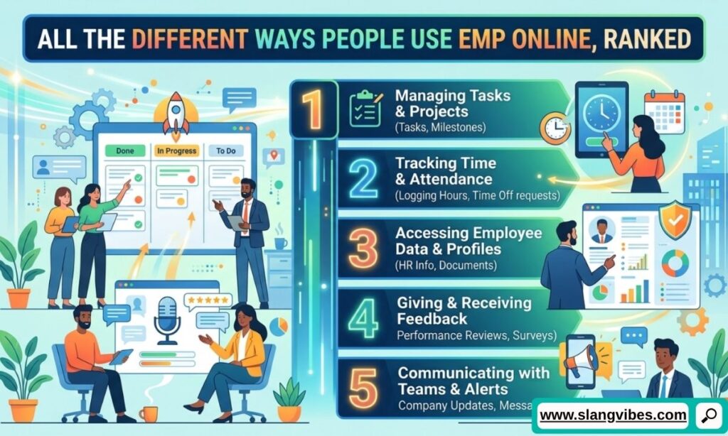 EMP meaning in text examples ranked across social media chats, messaging apps, and online conversations