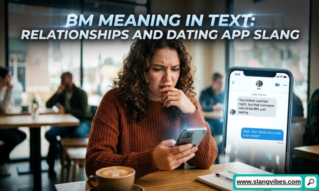BM meaning in text for relationships and dating apps explained with chat examples and social media messaging context