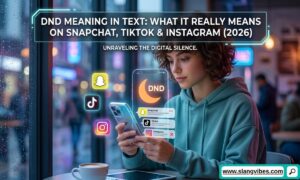 DND Meaning in Text on Snapchat, TikTok, and Instagram with Do Not Disturb status shown on a smartphone screen