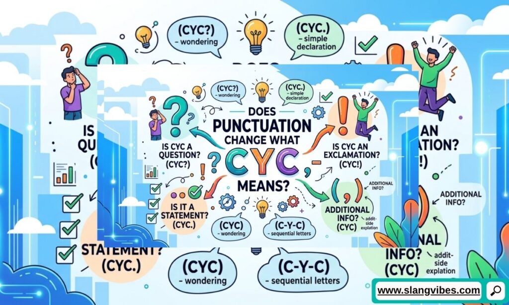 Does punctuation change CYC meaning in text? Guide explaining CYC slang variations in chat and social media messages