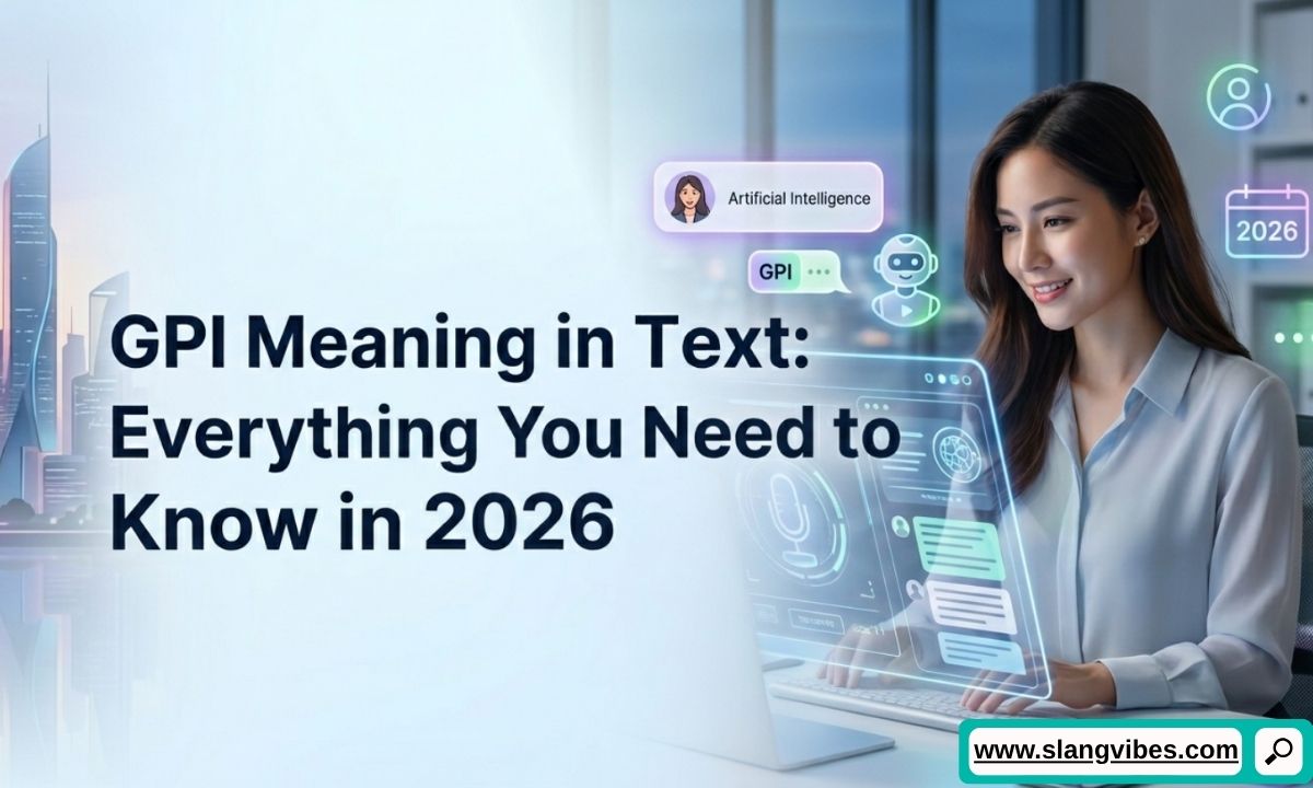 GPI meaning in text shown with sarcastic chat bubble and Gracias Por Invitar definition for Gen Z slang