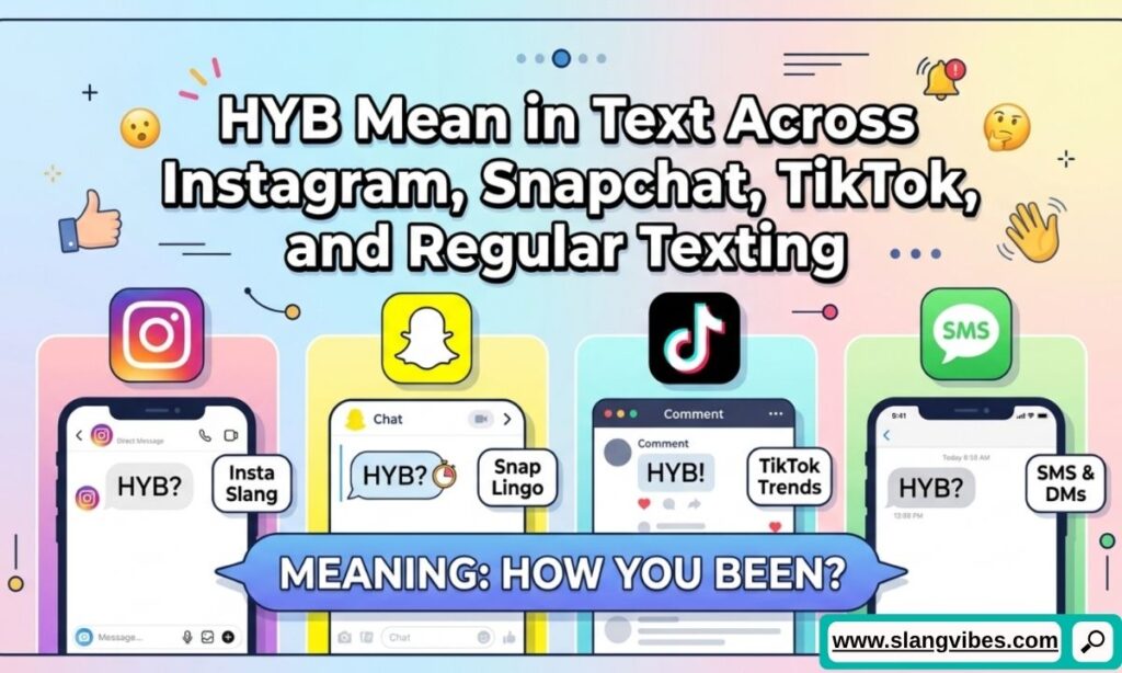 HYB mean in text across Instagram Snapchat TikTok and messaging apps with social media slang explanation