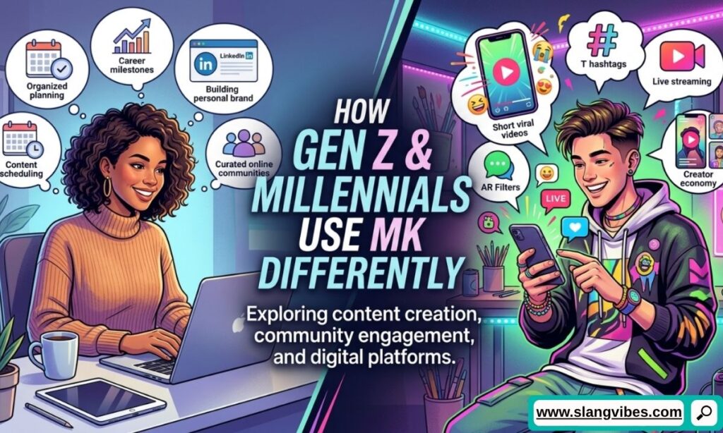 Gen Z and Millennials using MK differently in text messages, Snapchat, TikTok, and online chats