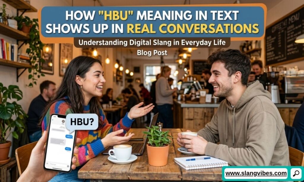 HBU Meaning in Text shown in real chat conversations on WhatsApp, Snapchat, Instagram, and messaging apps
