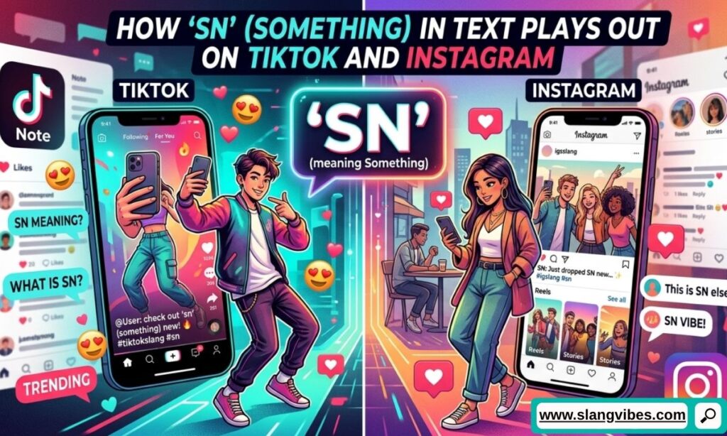 How SN Mean in Text appears on TikTok and Instagram chats, comments, and social media conversations