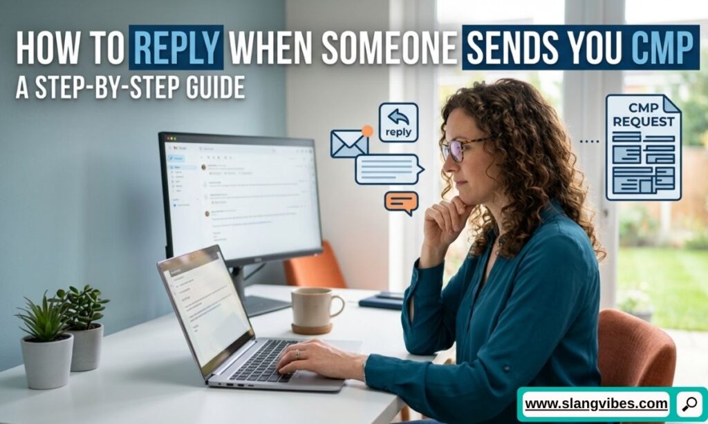 How to reply when someone sends CMP in a text message with chat response examples and texting slang meanings