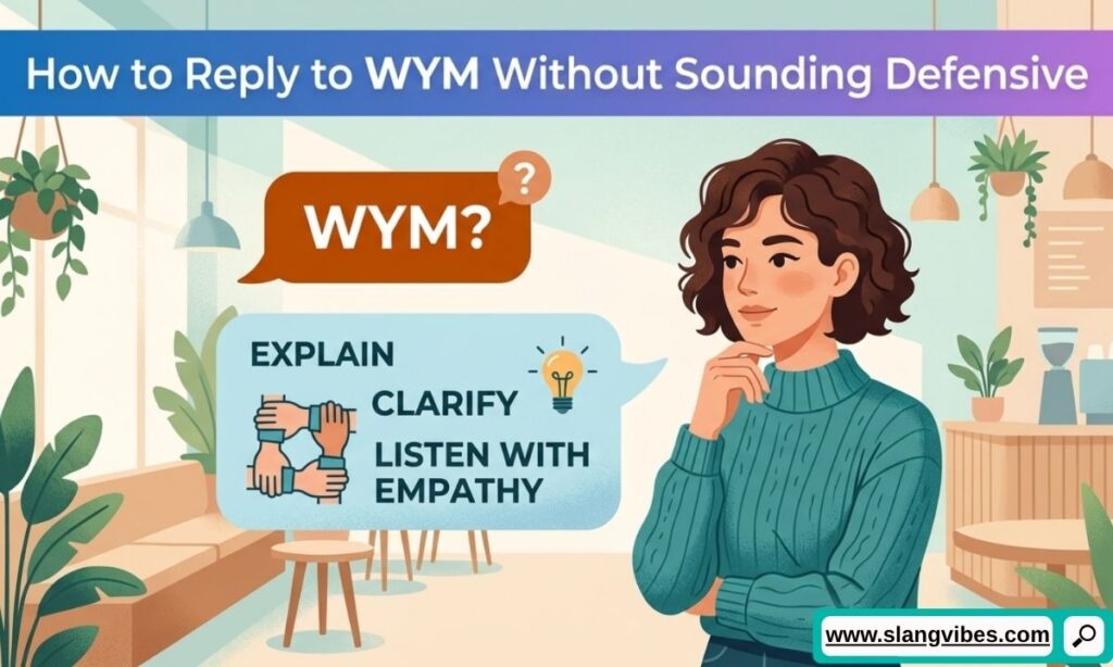 How to reply to WYM politely in text messages without sounding defensive or confused