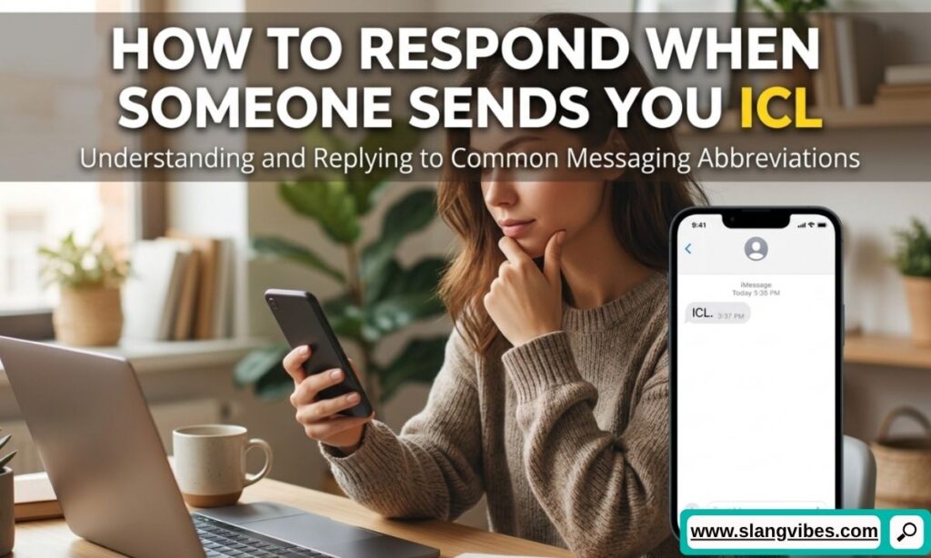How to respond when someone sends you ICL in a text with chat reply examples and texting slang tips.