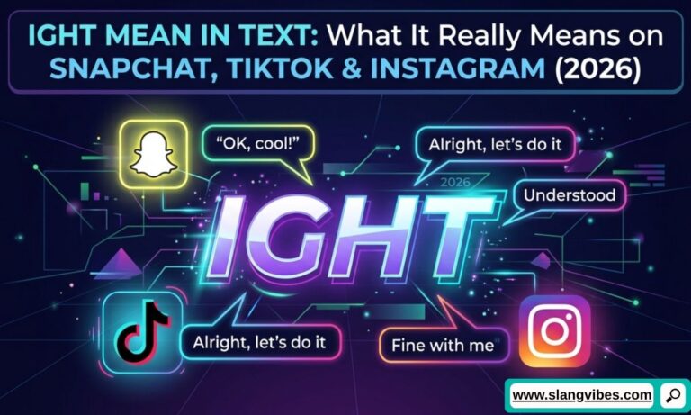 Ight mean in text explained with Snapchat, TikTok, and Instagram chat examples showing the meaning of Ight in messages.