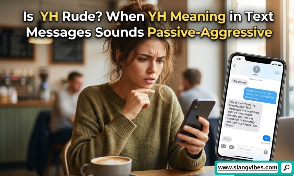 YH meaning in text messages showing a passive-aggressive reply in a chat conversation on social media