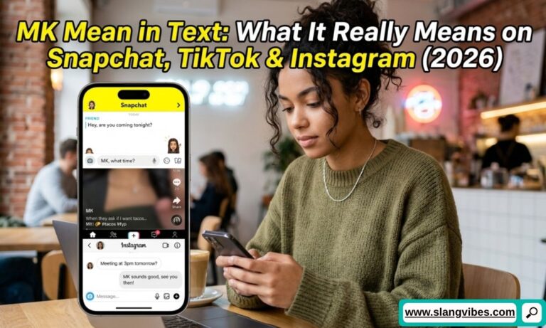 MK Mean in Text explained on Snapchat, TikTok, Instagram, and WhatsApp with texting examples and slang meanings