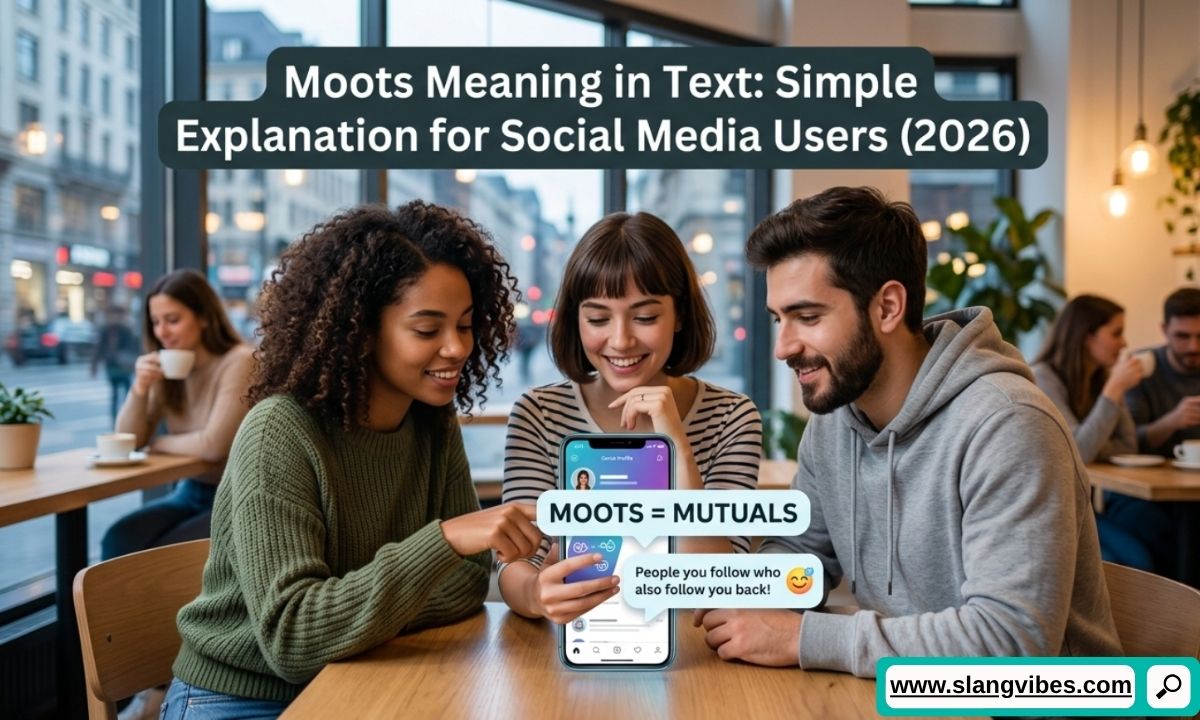 Moots meaning in text explained with social media icons showing TikTok Instagram and chat slang concept