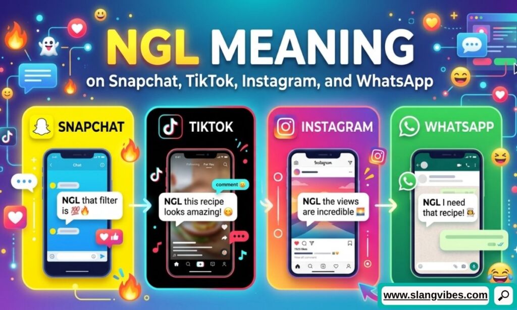 NGL meaning on Snapchat TikTok Instagram and WhatsApp explained with social media chat examples