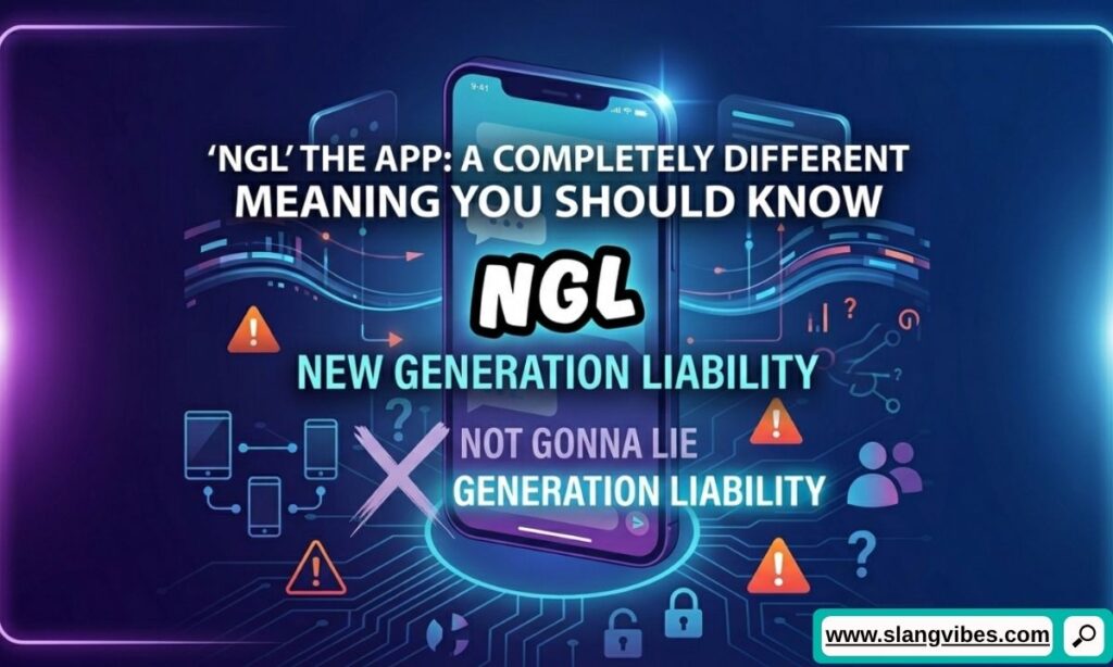 NGL app meaning explained with anonymous messaging interface and social media interaction concept