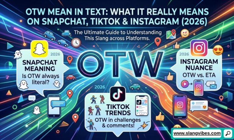 OTW mean in text explained with Snapchat, TikTok, and Instagram chat examples showing the OTW abbreviation in messages.