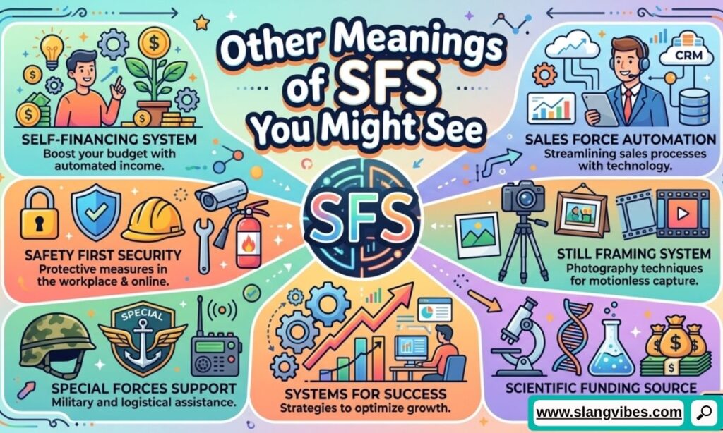 Other meanings of SFS in text including medical, aviation, physics, and social media abbreviations