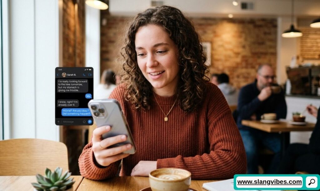 Real conversation examples showing WDYM meaning in text with chat messages and texting slang examples