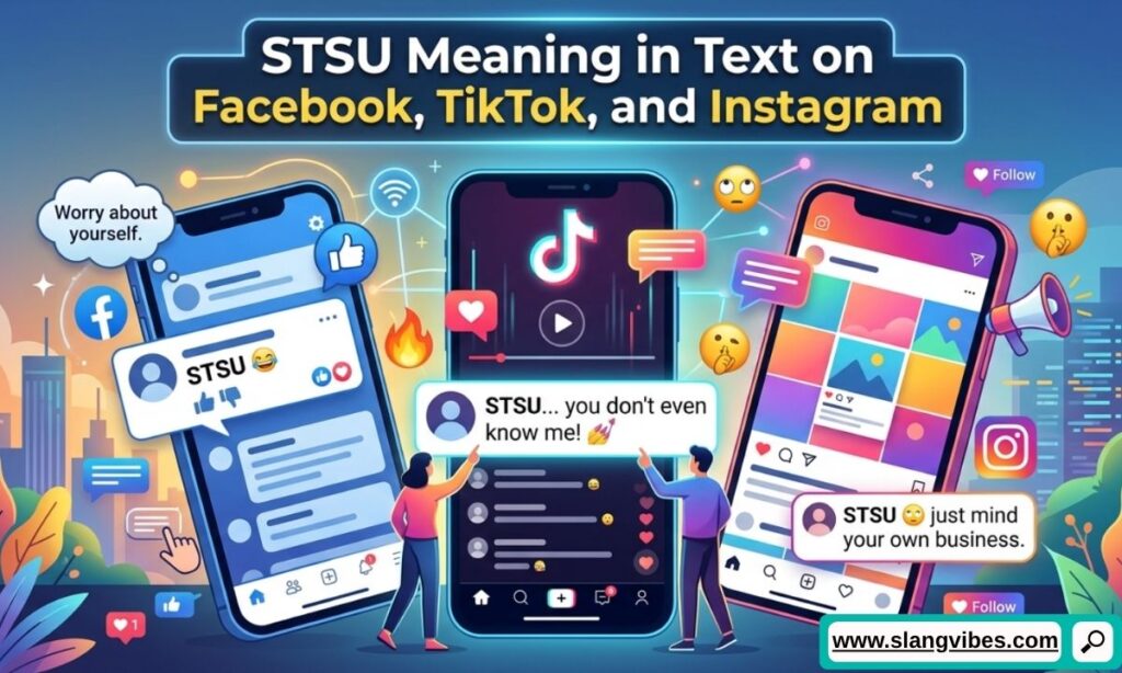 STSU Meaning in Text on Facebook, TikTok, and Instagram with real chat examples and social media slang explained