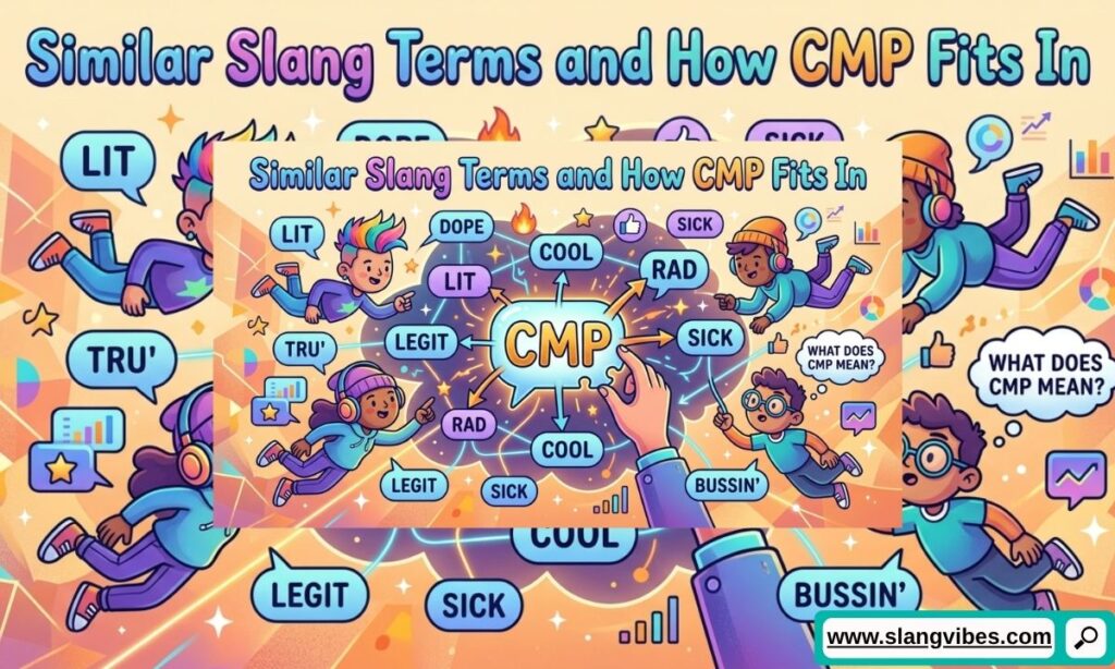 Similar slang terms to CMP in text messages with internet abbreviations and chat slang comparison chart