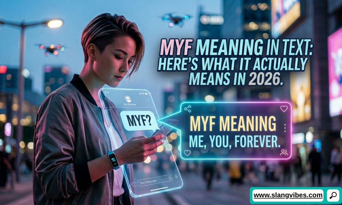 MYF meaning in text message explained with smartphone chat conversation and social media slang examples