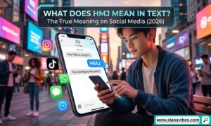 What Does HMJ Mean in Text on social media with smartphone chat messages and texting slang examples