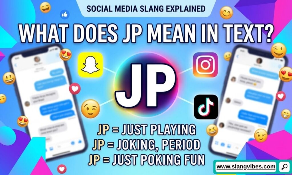 What Does JP Mean in Text on Snapchat Instagram and TikTok with social media chat examples on a smartphone