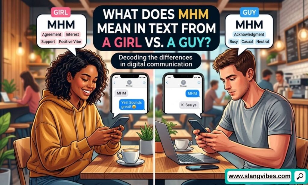 What Does MHM Mean in Text from a Girl vs. a Guy in texting conversations and social media chats