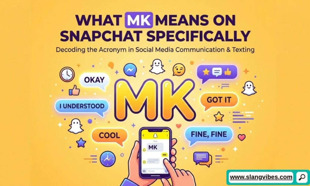 MK meaning on Snapchat explained with chat examples, Snap conversations, and texting slang for beginners