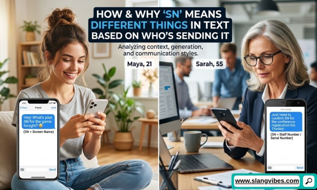 Why SN Mean in Text changes depending on the sender, conversation context, and social media platform