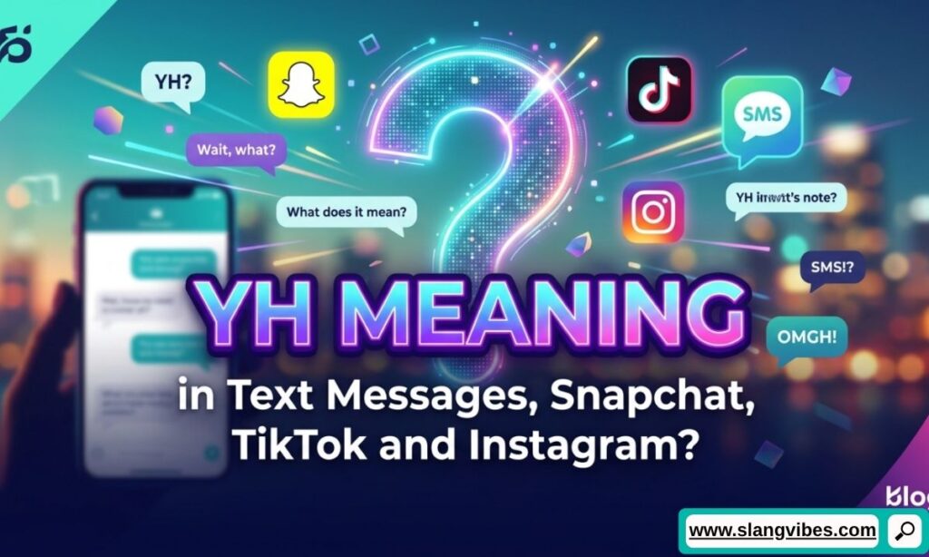 YH meaning in text messages on Snapchat, TikTok, and Instagram shown in social media chat conversations