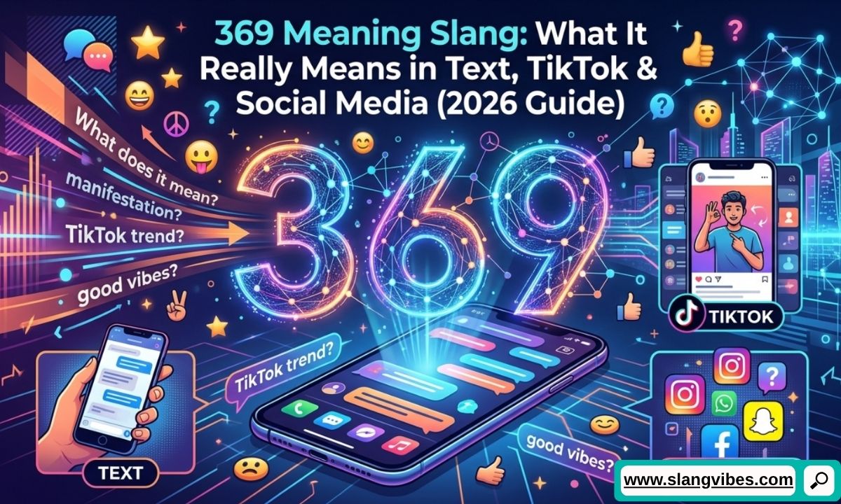 369 Meaning Slang explained with texting, TikTok, Snapchat, and social media examples in a modern digital conversation.