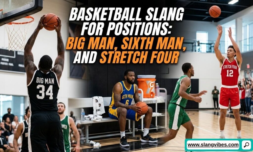 Basketball position slang featuring big man, sixth man, stretch four, and modern hoops position terms.