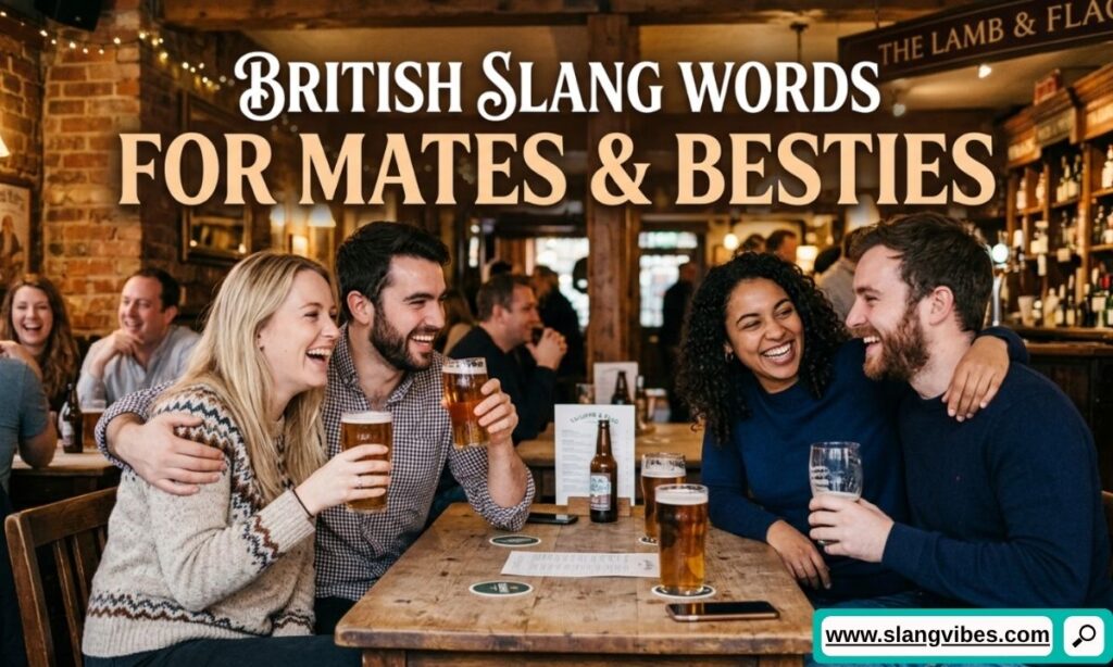British slang words for mates and besties with popular UK friendship terms and modern social conversation examples.