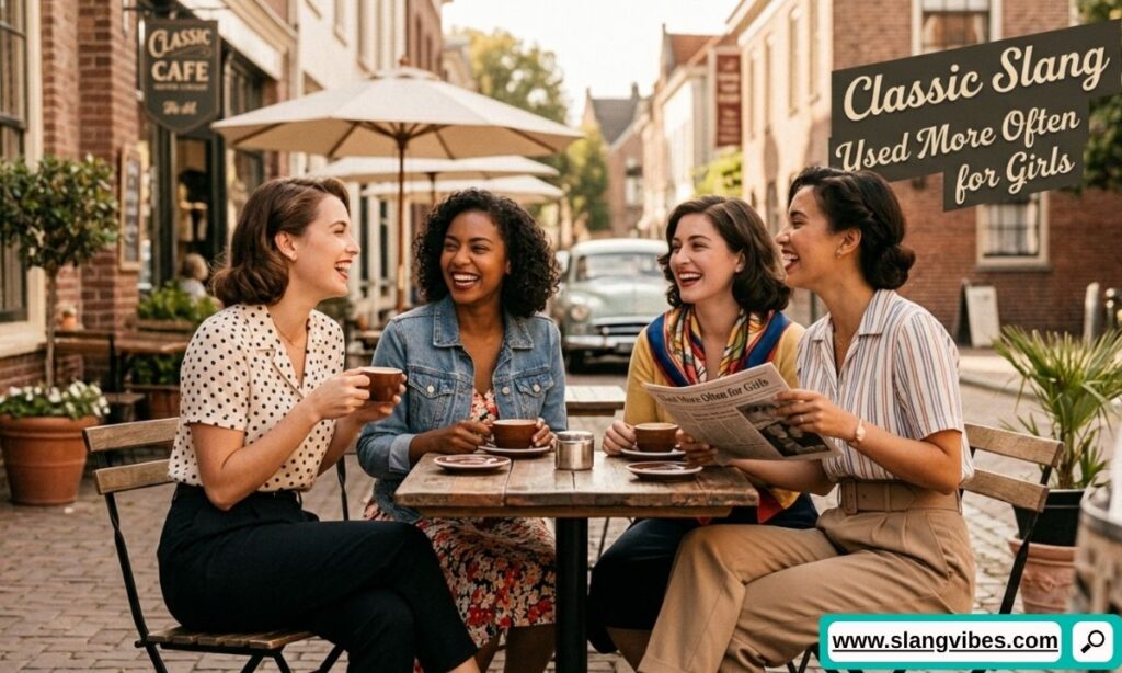 Classic slang for girls featuring timeless compliments and stylish expressions used to describe attractive women