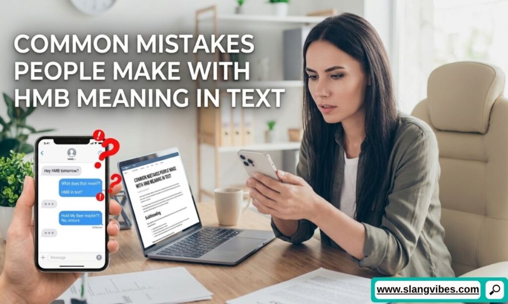 Common mistakes with HMB meaning in text explained using chat abbreviation and texting slang examples