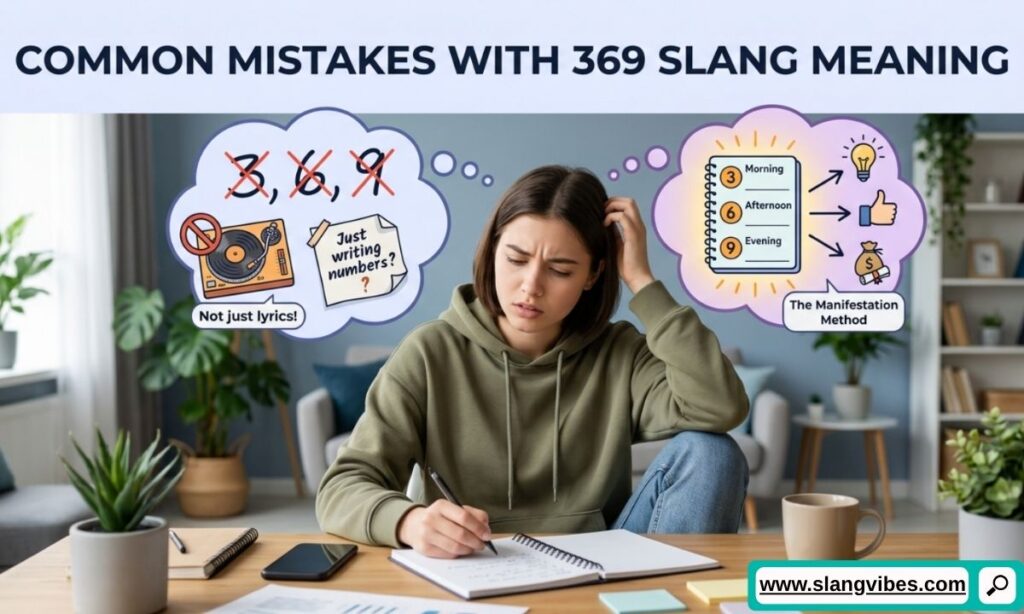 Common mistakes with 369 slang meaning explained, including texting, TikTok, and social media usage errors.