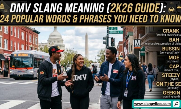 DMV slang meaning guide showing popular DC, Maryland, and Virginia slang words with modern Gen Z expressions.