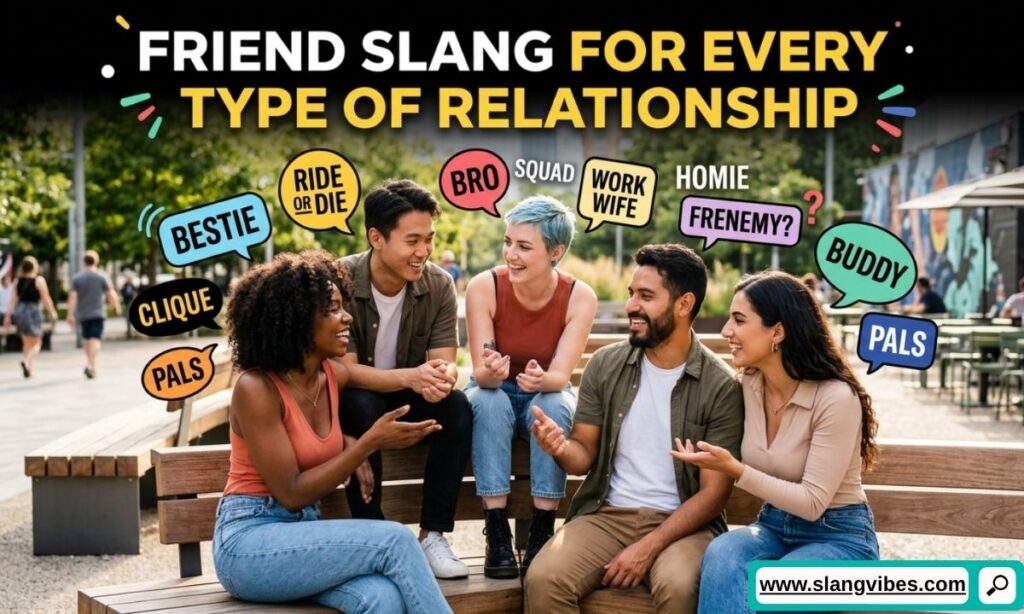 Friend slang for every type of relationship with popular nicknames for best friends, close friends, and online buddies.