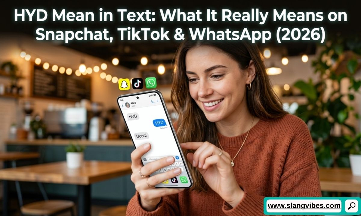 HYD Mean in Text explained with Snapchat, TikTok, and WhatsApp chat examples and social media slang meaning (2026).