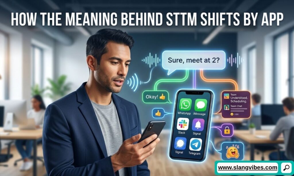STTM meaning across TikTok, Snapchat, Instagram, Discord, and text messages with platform-specific examples