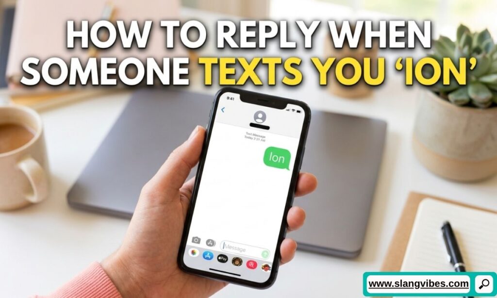 How to reply when someone texts you "Ion" with friendly, natural response examples for chats and text messages.