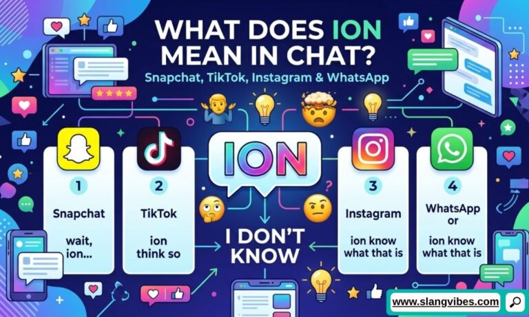 Ion Meaning in Chat explained with Snapchat, TikTok, Instagram, and WhatsApp examples and modern texting slang.