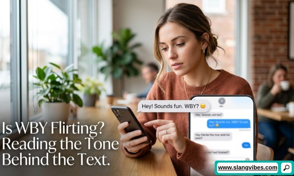 Is WBY flirting in text messages? Chat example showing how WBY can sound friendly, casual, or romantic
