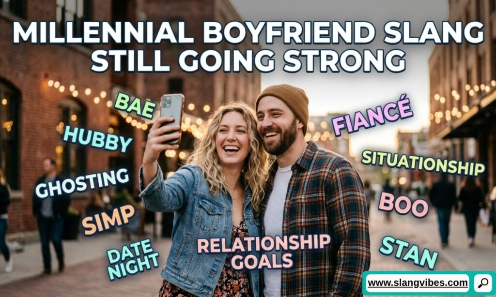 Millennial boyfriend slang featuring classic relationship nicknames and popular dating terms still used today