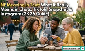 NF meaning in text explained with TikTok, Snapchat, Instagram, and chat message examples in a modern social media graphic.