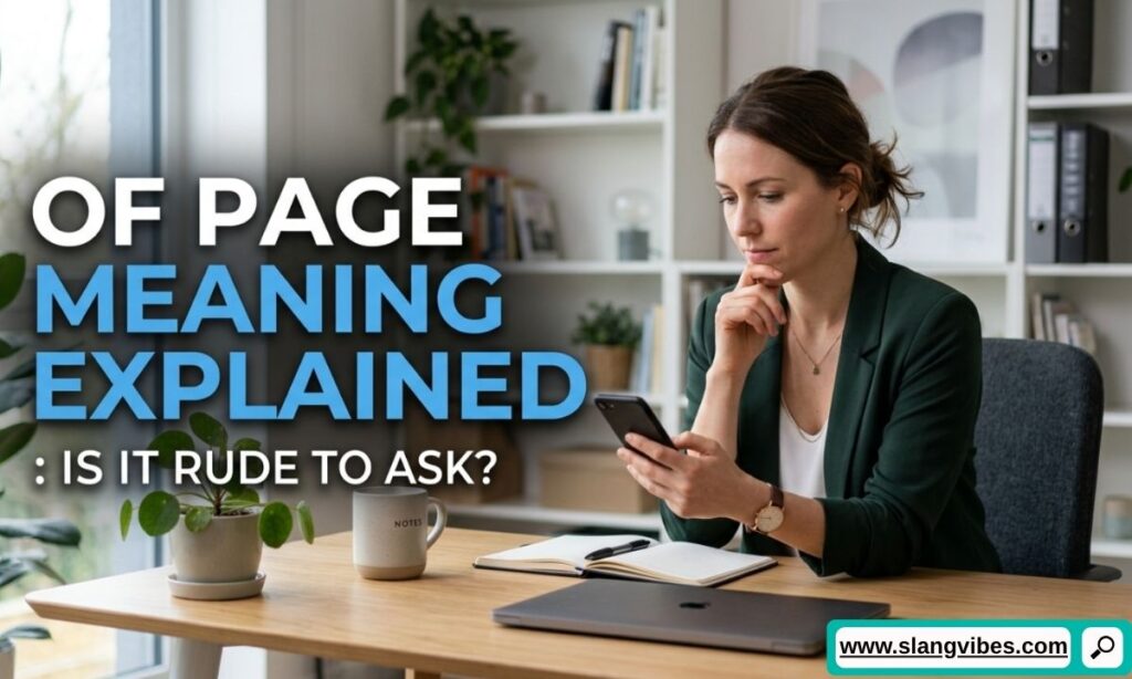 Person asking what OF Page means in a respectful conversation about internet slang and social media terminology