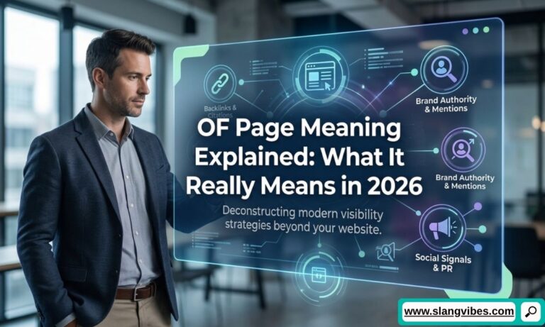 OF Page Meaning Explained in 2026 with social media profile, online creator page, and internet slang concept