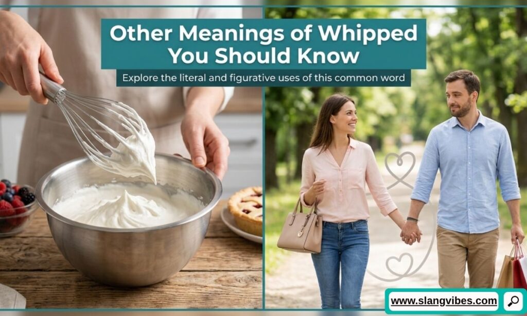 Other meanings of whipped explained, including slang, cooking, sports, gaming, and everyday English usage.