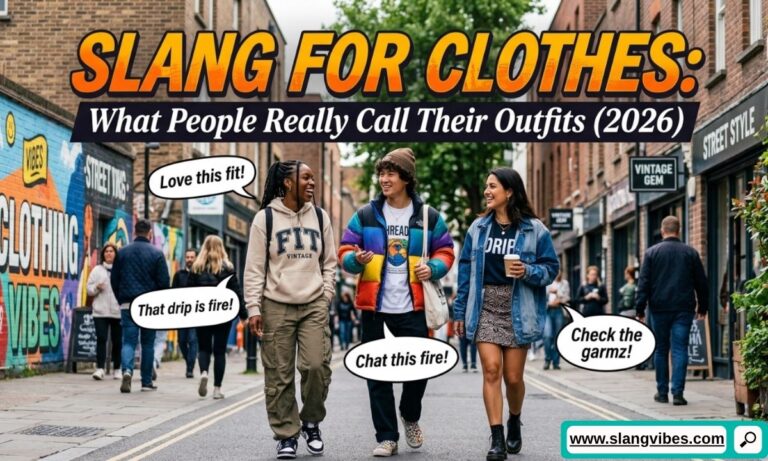 Slang for clothes showing trendy outfits with modern fashion slang, clothing terms, and streetwear vocabulary in 2026